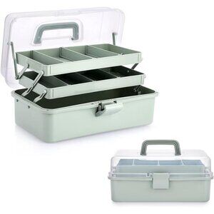 3-Layer Plastic Dividing Storage Craft Organizer with Adjustable Spacers